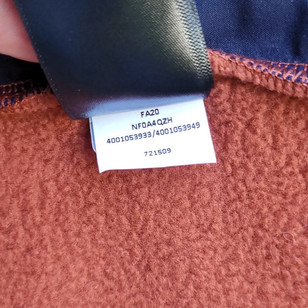 THE‎ NORTH FACE Carbondale Dark Orange Weave Fleece Polyester XL Full Zip Vest